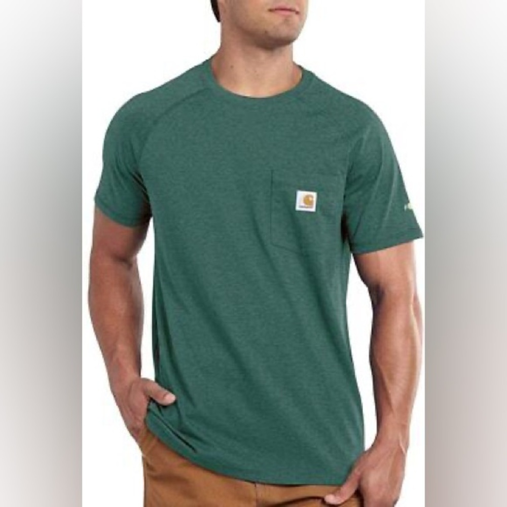 Carhartt Force® Cotton Delmont Short Sleeve T-Shirt Colour Moss Size Medium